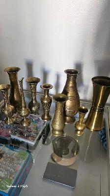 Lot de Vases en brass/laiton vintage - Photo 9