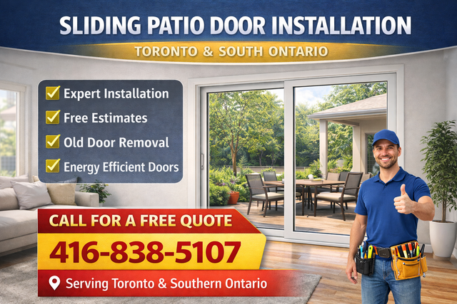 New Sliding Patio Doors w Installation in GTA and South Ontario