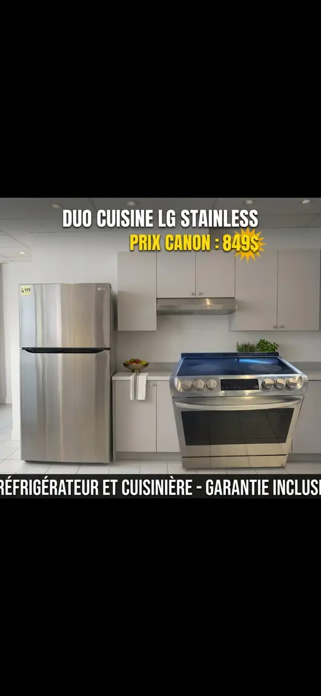 ⭐️DUO CUISINE STAINLESS LG IMPECCABLE À JUSTE 849$