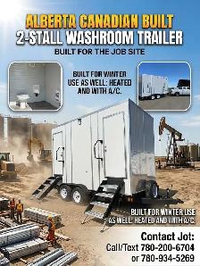 2-Stall Washroom Trailer – AB Built & All-Season Ready