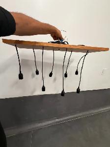 WOOD  CHANDELIER INDUSTRIAL PENDANT CEILING LIGHT FIXTURE RUSTIC - Photo 7