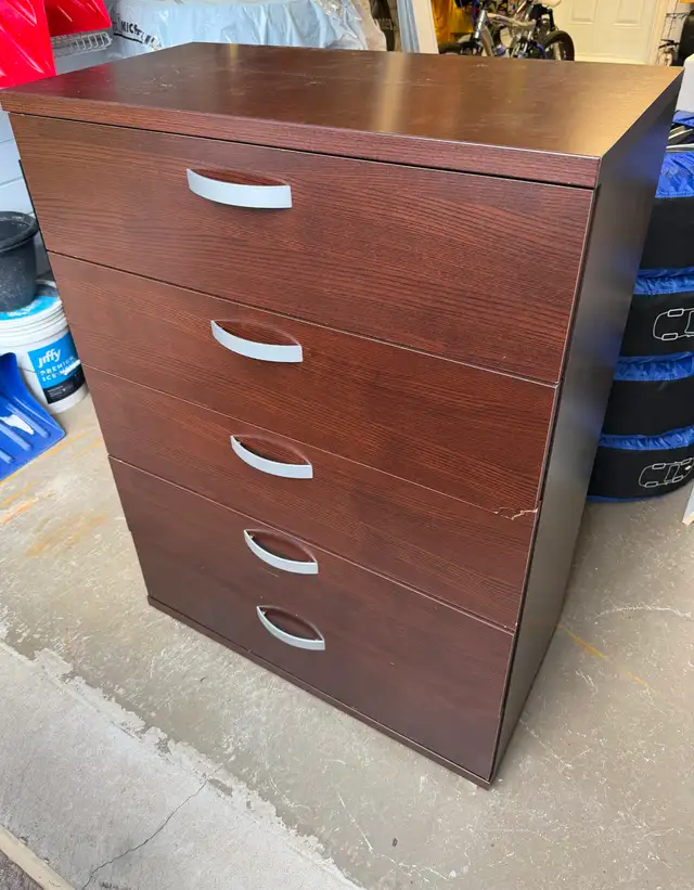 5 DRAWER WOOD STORAGE CHEST BEDROOM DRESSER