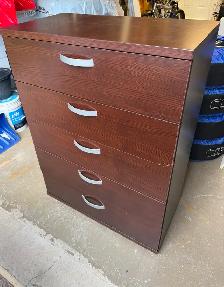 5 DRAWER WOOD STORAGE CHEST BEDROOM DRESSER