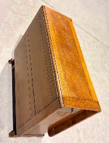 Antique Oak Wood Drop-Leaf Gate-Leg Table  (w Storage Drawers) - Photo 6