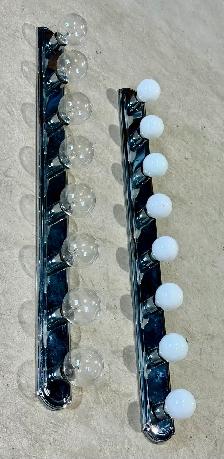 Chrome-Plated Vanity Light Fixtures (w Glass Globe Shades) - Photo 2