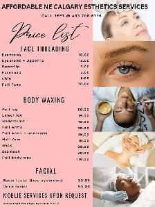 Affordable eyebrows, threading, waxing, and facial!