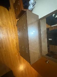 Free delivery used antique Wooden Dresser with Mirror - Photo 7