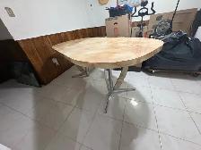 Free delivery used Oval dining table with marble-look finish - Photo 10