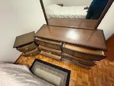 Free delivery used Vintage Dresser with Mirror and Nightstand - Photo 3