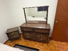 Free delivery used Vintage Dresser with Mirror and Nightstand - Photo 4