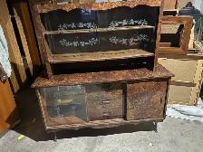 Free delivery antique Vintage Mid-Century Walnut China Cabinet