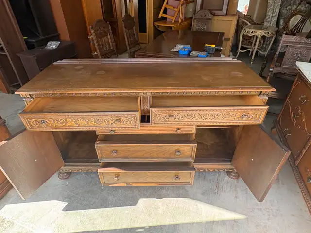 Free delivery Antique Style oak Wood Sideboard Buffet