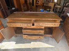 Free delivery Antique Style oak Wood Sideboard Buffet - Photo 2