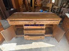 Free delivery Antique Style oak Wood Sideboard Buffet - Photo 4
