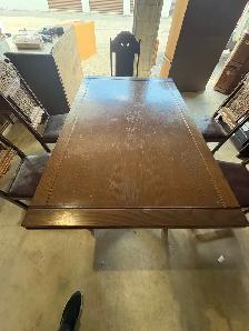 Free delivery antique solid oak dining table with 5 chairs - Photo 6