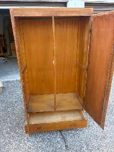 Free delivery used antique Wooden Armoire with Mirrored Doors - Photo 7