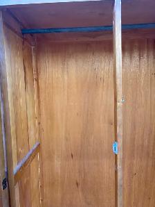 Free delivery used antique Wooden Armoire with Mirrored Doors - Photo 8