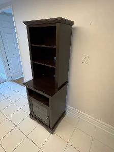 Free delivery used Dark Brown Media Console with Shelves - Photo 6