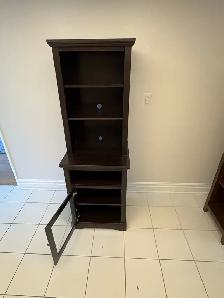 Free delivery used Dark Brown Media Console with Shelves - Photo 8