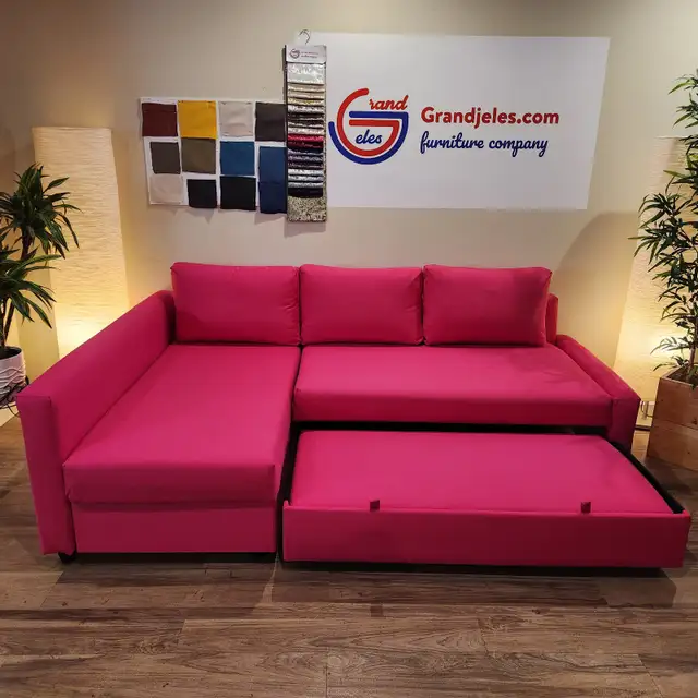 Magenta pink IKEA sectional sofa bed   FREE DELIVERY