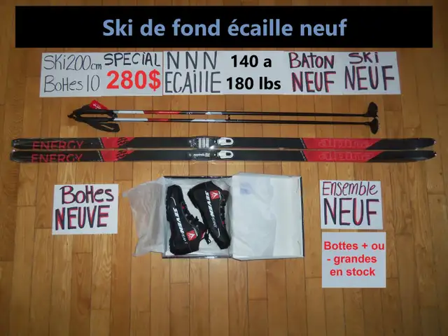 Équipements de ski de fond écaille ENSEMBLES COMPLET NEUF