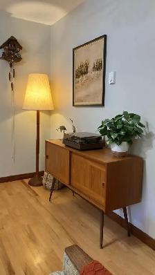 Mid century. TECK TEAK. Buffet, credenza, sideboard, vinyl recor