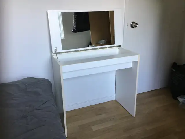 Petit bureau maquilleuse coiffeuse 29x17x28 pouces avec mirroir