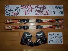 Ensembles kits de ski alpin et twin tip 80 90 100 110 cm - Photo 4