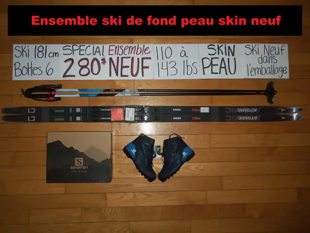Ensemble ski de fond peau skin 181 cm équipement NEUF