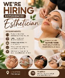 WE’RE HIRING — EXPERIENCED ESTHETICIAN!