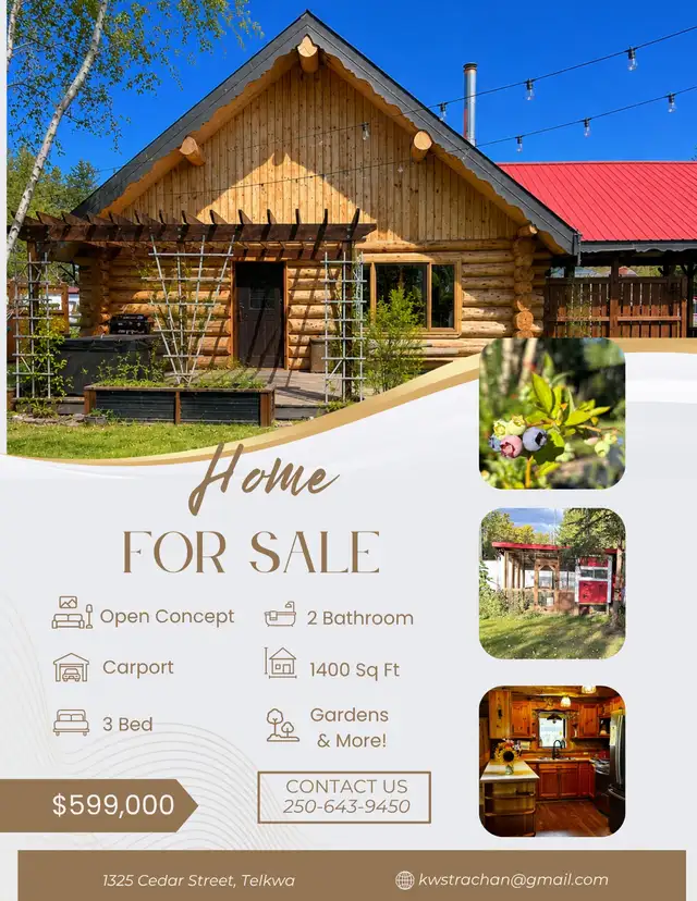 Log Home on Half Acre in Telkwa