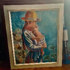 beautiful oil painting and sailboat is a print
