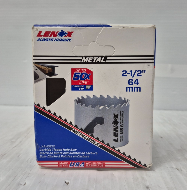 (N9750865) Lenox LXAH3212 2-1/2' 64mm Carbide Tipped Hole Saw...