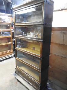 Antique barrister bookcase 5 tier restored with drawer in base - Photo 2