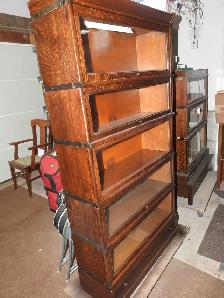 Antique barrister bookcase 5 tier restored with drawer in base - Photo 6