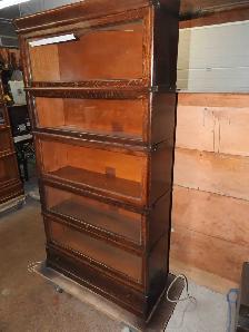 Antique barrister bookcase 5 tier restored with drawer in base - Photo 8