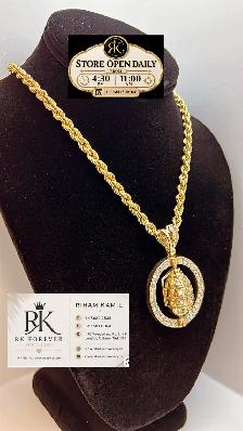 10K  yellow Gold Chain & Pendant # R 49 - Photo 2