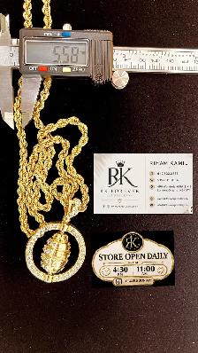 10K  yellow Gold Chain & Pendant # R 49 - Photo 7