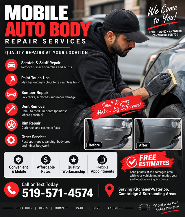 MOBILE AUTO BODY REPAIR – WE COME TO YOU