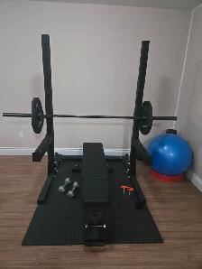 ROGUE bench press/squat rack combo