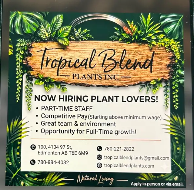 Part time sales person for plants store