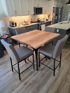 Live-Edge Pub-Height Table — Made to Order Kitchen Island Table - Photo 2