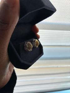 Boucles d'oreille en argent   diamants - Photo 2