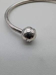 (B8767) Pandora Sterling Silver Moon and Stars Open Bangle Br... - Photo 2