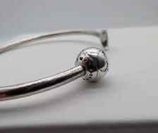 (B8767) Pandora Sterling Silver Moon and Stars Open Bangle Br... - Photo 6