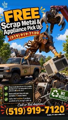FREE APPLIANCE & SCRAP METAL PICK UP @ (519) 919-7120 - Photo 2