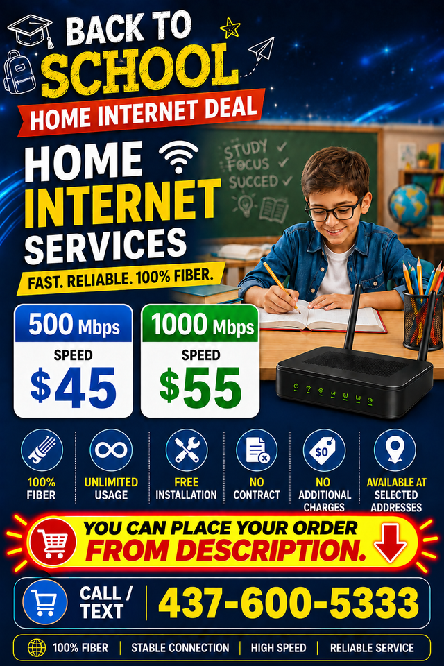 Fiber Home Internet | Unlimited'Back to School'