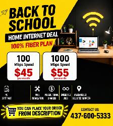 No Contract Home Internet|500 mbps $45|1Gbps $55 Back to School