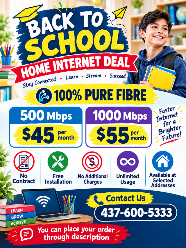 Reliable Home Internet – 500 Mbps & 1000 Mbps 'Back to School'