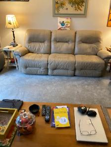 GENUINE LEATHER TAN  RECLINER SOFA - Photo 2